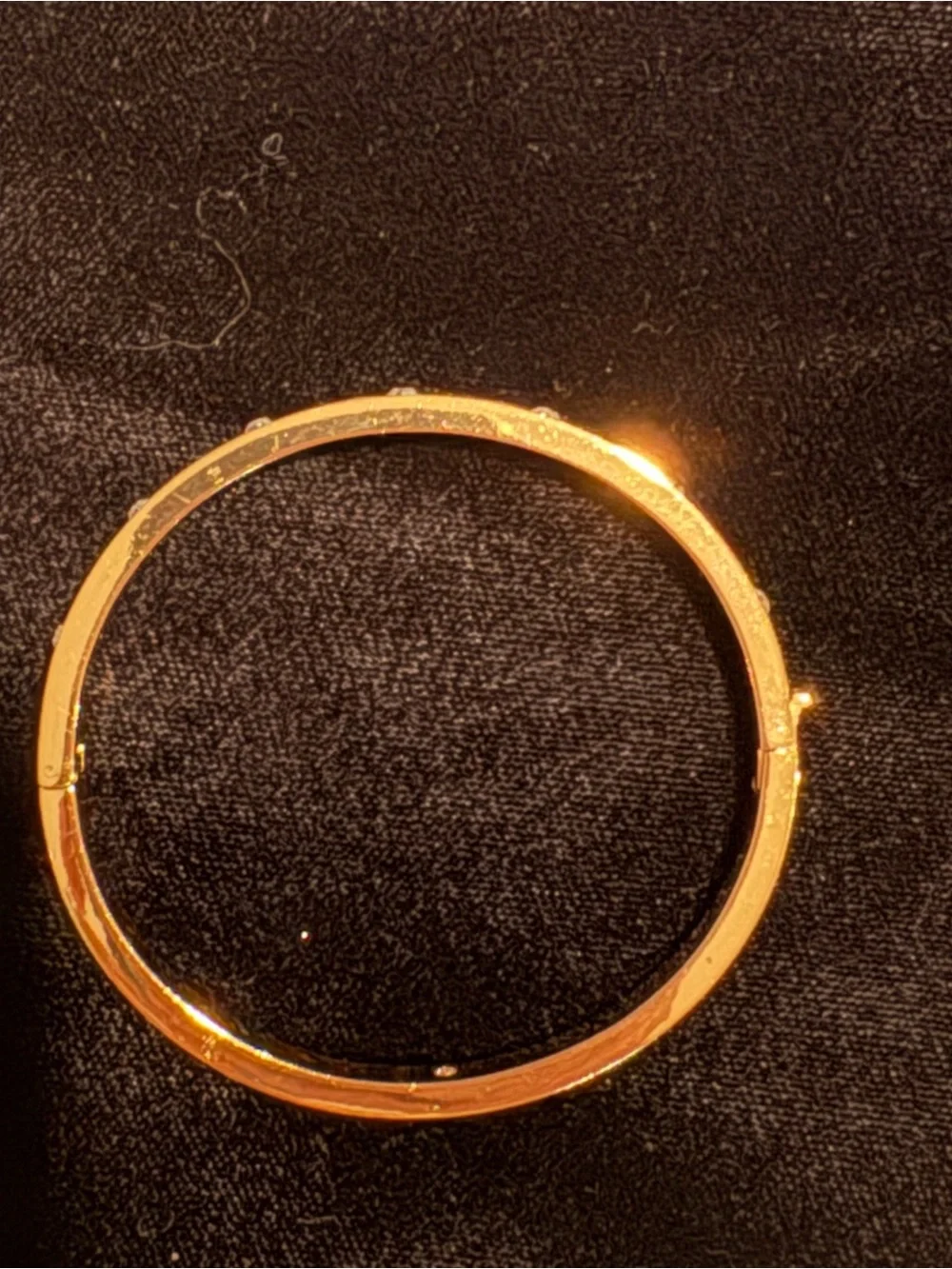 kate spade Enamel & Gold Tone Crystal Station Bangle Bracelet - Picture 5 of 7